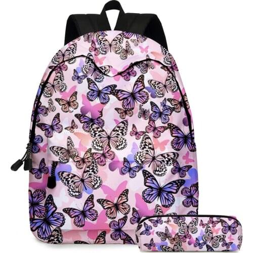 Butterfly Pattern School Bags for Girls Kids Multi-pocket Shoulder Bag Child Schoolbag Waterproof Children Student Backpack 2020