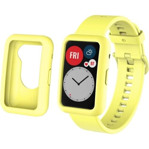 Silicone Case For HUAWEI Watch Fit Band TPU Case Screen Protector Cover Full Coverage Plated All-Around Screen Protection