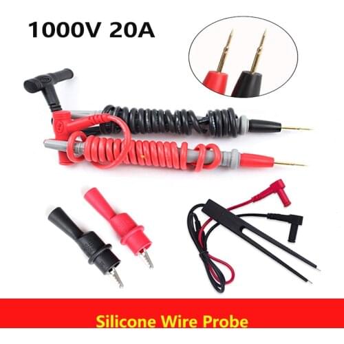 20A 1000V Silicone test lead multimeter test pencil SMD clip test lead for Digital Multimeter Needle Tip Multi Meter Tester