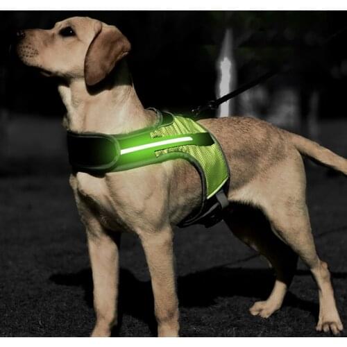 New Dog Harness K-shaped Luminous LED Reflective Harness For Pet Dog Adjustable Chest Harness Vest Dogs Outdoor Walking