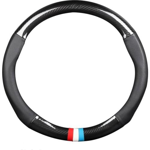 Carbon Fiber Leather car Steering wheel cover for Lada Vesta 2015 2016 2017 2018 2019 Xray 2015 2016 2017 2018 2019