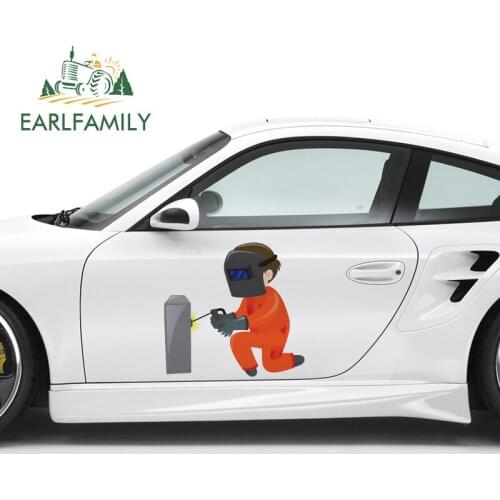 EARLFAMILY 43cm x 41.7cm For Welder Vinyl Material Car Stickers Occlusion Scratch Decal Personality Motorcycle For JDM SUV RV
