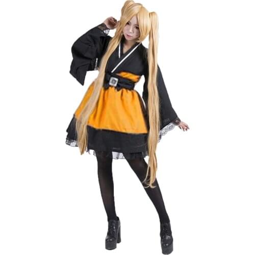 Shippuden Uzumaki Female Lolita Kimono Dress Anime Cosplay Costume