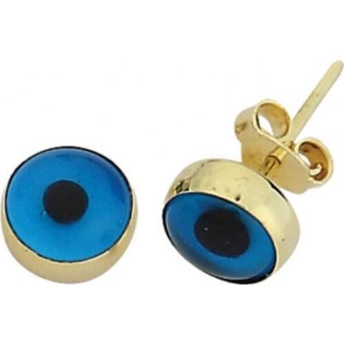 Gold Evil Eye Bead Earrings EGZ027-Certified 14K Gold-A perfect gift for your Loved Ones-Ephesus Gold & Diamond