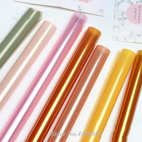 20pcs Transparent Candy Color Flower Wrapping Papers Waterproof Flower bouquet Packing Craft Papers Gift Wrapping Supply