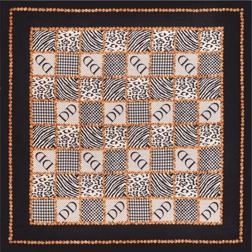 2020 60x60 Letter DD Multipurpose women Silk twill scarf Satin square tie Hairband ladies foulard femme towel bufanda shawl