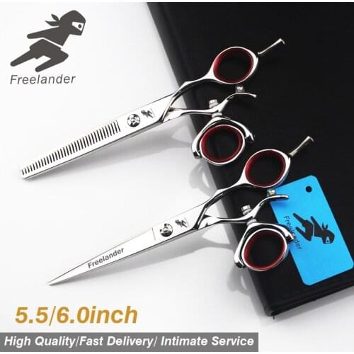 5.5/6 inch Professional hair Barber scissors set straight scissors and curved pieces hair care & styling