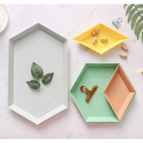 600E 4IN1 Innovative Geometric Storage Tray Removable Fruit Plastic Combination Desktop Storage Tray Detachable Fruit Plate Hot