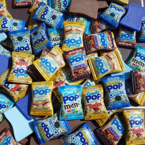 7 Pcs 1/12 Scale Cute Mini Candy Kids Doll Play Toys Food Miniature Dollhosue Resin Snack Pretend Food for Dolls Kitchen Toys