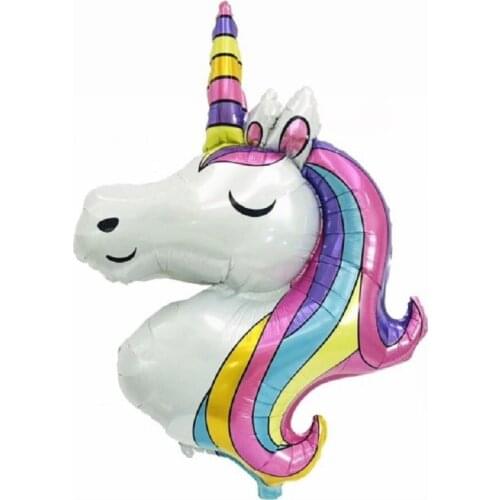Large Unicorn Unicorn Aluminum Film Balloon Childrens Birthday Party Decoration Seven Color Purple Pink Wholesale Globos