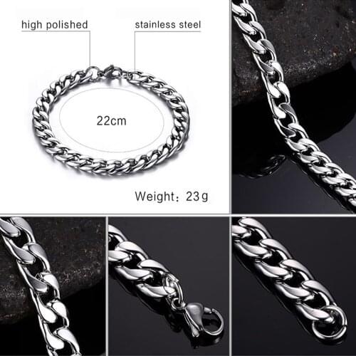 Stainless Steel Smooth Flat Chain Bracelet Wristband Girl Women Bracelet Unisex Hip Hop Fashion Jewelry Wholesale Dropshipping
