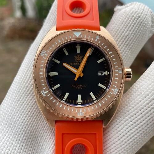 SteelDive 1973S Diver Watch Automatic Self-Wind Mechanical NH35 Movement Cusn8 Bronze Watch Sapphire BGW9 Luminous Waterproof