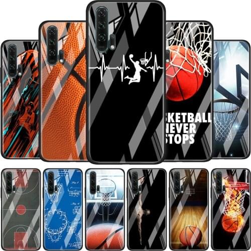 Basketball Never Stops Soft Tempered Glass Cover For Honor 30 20 10 9X 8X Lite Pro Plus Phone Case Coque Shell