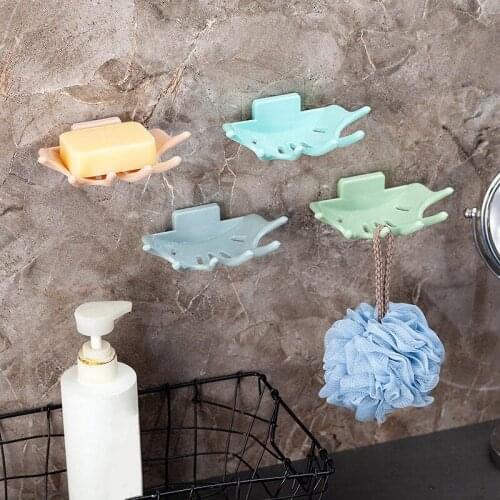Bathroom Storage Holder Seamless Crown Plastic Soap Rack Multi-function Storage Shelf Razor Hook Soap Box Kitchen Tool Accessory