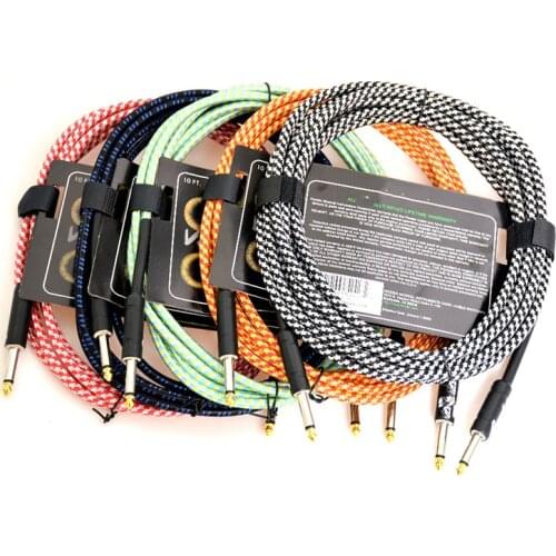 Guitar cable bass electric box audio cable guitar noise reduction line color braided shielded cable 3 /6/10/15/20meters