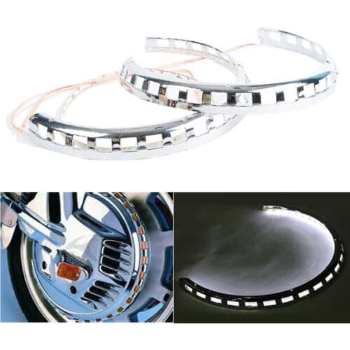 Motorcycle White Light Ring of Fire Brake Rotor Covers Fit For Honda Goldwing GL1800 2001-2017 F6B 2013-2017