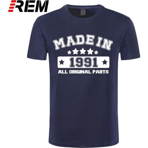 REM tee REM tee Fashion Made In 1991 T Shirts Men Cotton Funny O Neck Birthday Gift T-shirt Tops Tee Cool Mans Tshirt