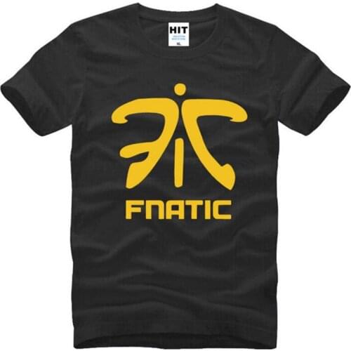 Game LOL Fnatic Team LOGO T Shirts Men Short Sleeve O Neck Cotton Man T Shirt Cool Fitness Tee Shirt Homme Camisetas Hombre
