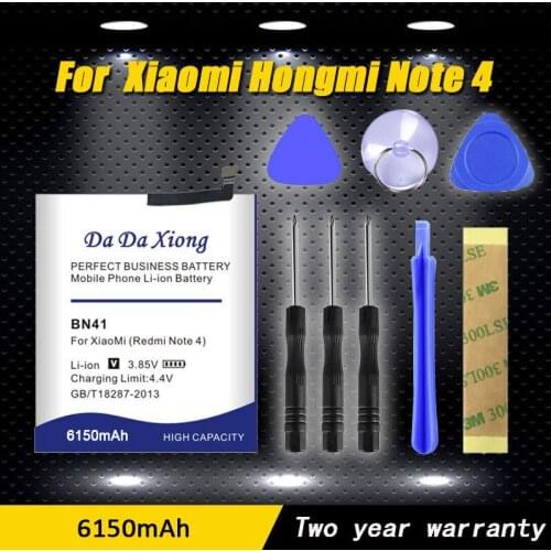 New Item Model [ BN41 ] 5950mAh Mobile Phone Battery for Xiaomi Hongmi Note 4, for Redmi Note 4 Phone Battery