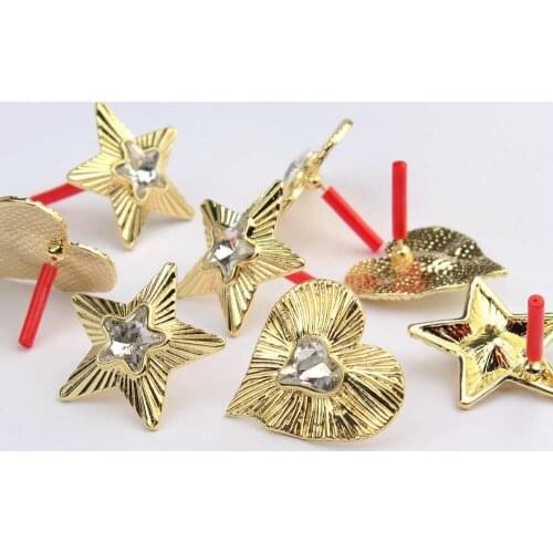 Zinc Alloy Golden Heart Shape Earrings Base Connectors 6pcs/lot Jewlery Making Supplies Wholesale