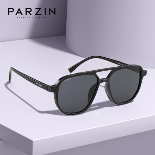 PARZIN TR90 Nylon Polarized Sunglasses Women Double Beam Square Vintage Sun Glasses for Men UV400 Lunette De Soleil Femme 92103