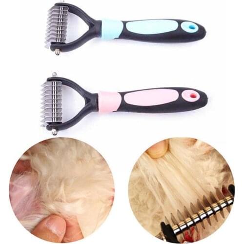 Pet Cat And Dog Comb Big Dog Knot Knife Stainless Steel Double-sided Hair Removal Comb Pet Grooming Product Tool