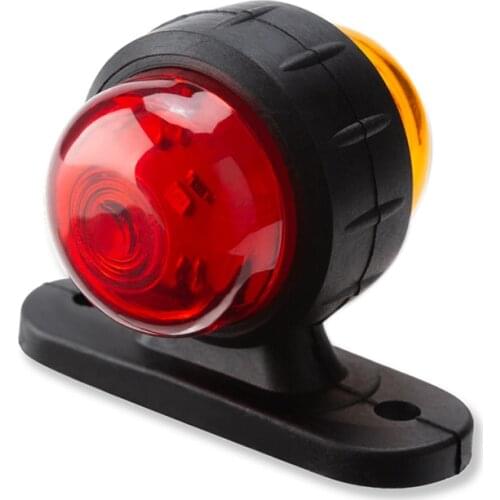 Rubber+PC Lens Red&White Red&Yellow Corner Side Marker LED Lights Outline Lamp For Truck Trailer 12V-24V