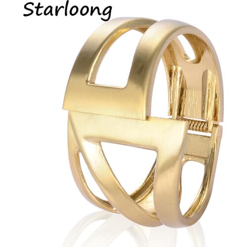 Luxury Pulseiras Feminina for party opened graceful Gold-color Rhodium Cuff wristband Bangles for women Pulseras Bijoux Jewelry