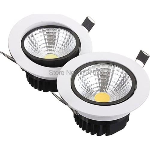 Retail 6W 9W 12W 15W LED COB Ceiling Down Light Downlight Warm / Cool White Recessed Lamp For Home Lighting