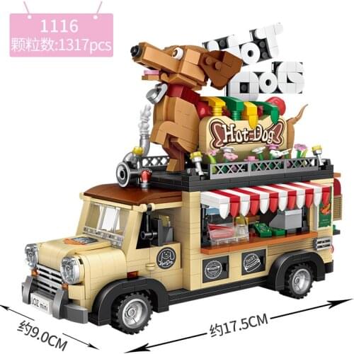 LOZ Mini Blocks City Model Vehicle Racing Car/Ice Cream Truck/hot dog car Assembly Building gifts Toys exhibition/collection