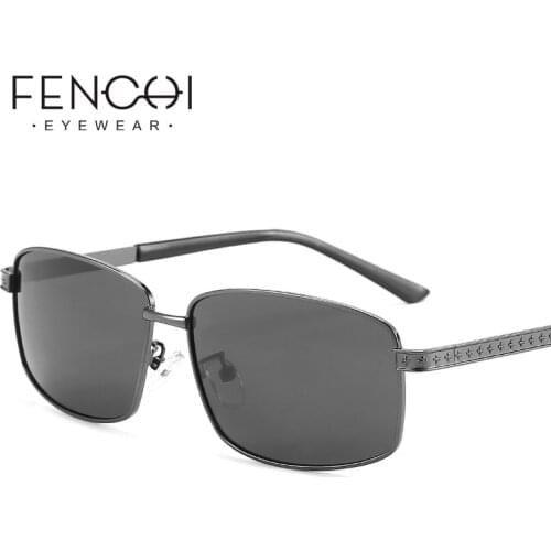FENCHI Vintage Men Sunglasses Polarized 2020 Black Classic Brand Rectangle Sun glasses Driving Eyewear For Men/Women lunette