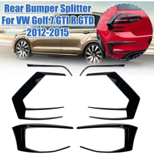 2PCS For VW Golf 7 GTI R GTD 2012 2013 2014 2015 Black Rear Bumper Splitter Canard Auto Exterior Parts NOT Fit For GOLF 7.5