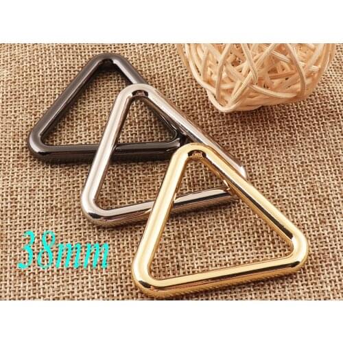 6 Pcs Pale Gold/Silver/Gunmetal triangular Rings,Fasteners Belt Slide Buckle,Metal Purse Buckles Hardware Supplies-38MM