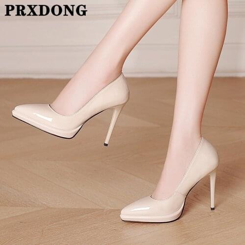 Sexy High Heels Womens Pumps 2021 New Brand Spring Summer Genuine Leather Pointed Toe Thin Heels Dress Party Office Lady Shoes