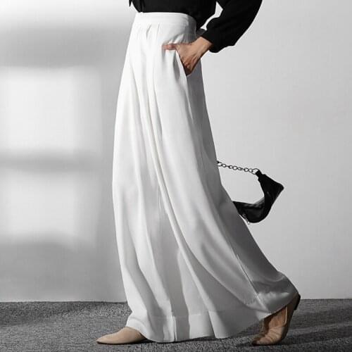 2021 spring white suit wide-leg pants drape trousers temperament loose mopping pants ladies temperament fashion womens trousers