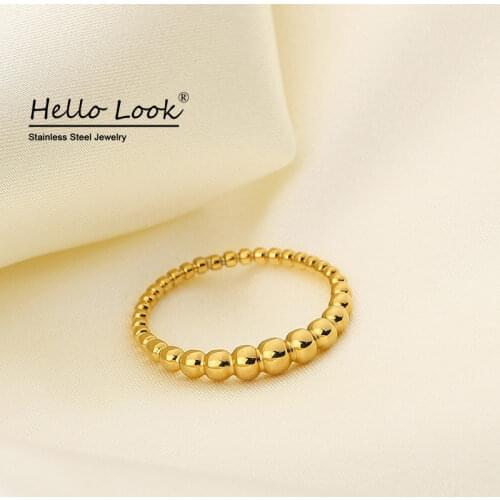HelloLook Chic Dot Mini Rings for Women Stainless Steel Stacking Ring Wedding Jewelry Size 6# 7# 8