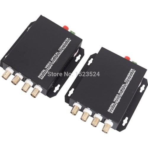 1 Pair 2 Pieces/lot 4 Channel Video Optical Converter 4V1D Fiber Optic Video Optical Transmitter & Receiver 4CH +RS485 Data