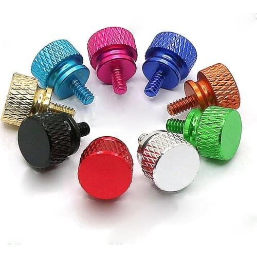 20pcs UNC 6#-32*6 Aluminum Knurled Thumb Screws 3.5mm Coarse Teeth For Chassis And Computer Cabinets All Color