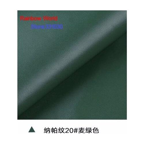 20# deep green High Quality Nappa Stripes vein grain PU Leather fabric for DIY sofa bed shoes bags Garment material(138*100cm)