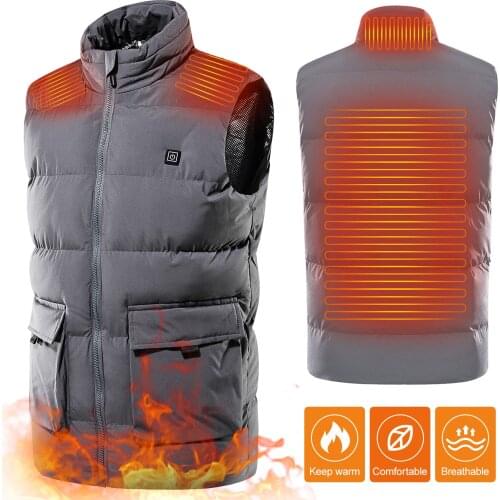 2020 New USB Heated Vest 4 Heated Zones Portable Heating Warm Vest Electric Warm Vest Water-Resistant Warm Vest for Men Women