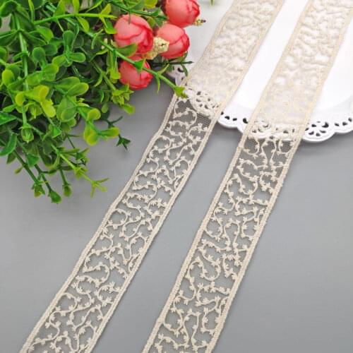 3cm*5yards embroidery Geometric Cotton lace trims for Clothes Water soluable lace trimmings and ribbons DIY craft accessories