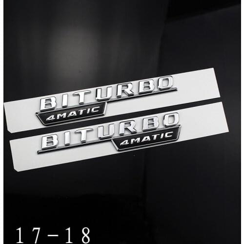 3D ABS 17-18 Car Trunk Letters Badge Emblems for Mercedes Benz AMG E43 E63 C43 C63 BITURBO 4MATIC W210 W204 Accessories