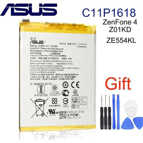 Original ASUS C11P1618 Phone Battery For ASUS Zenfone 4 Z01KD ZE554KL ZenFone 5Q Lite ZC600KL X017DA Z01KDA Z01KS X017D 3250mAh