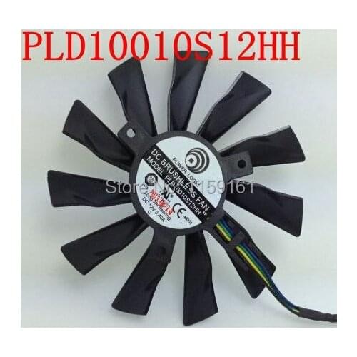 Free shipping 2pcs/lot PLD10010S12HH 95mm Video Card Fan Repair Parts for MSI GTX770 R9-280X R9-270X R9-260X 4Pin cooling fan