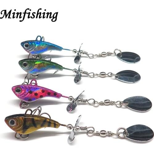 Minfishing 1pcs Spinner Bait Fishing Spoon 4 color Metal Spinnerbait 12g metal jig Fishing Lure