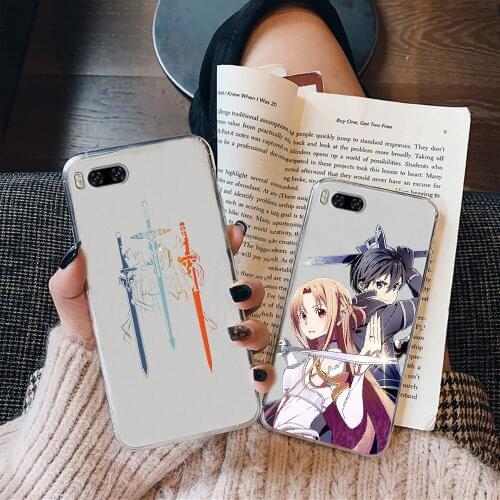 Anime Sword Art Online Phone case For Xiaomi Mi Max Note 3 A2 A3 8 9 9T 10 Lite Pro Ultra transparent tpu cell cover pretty