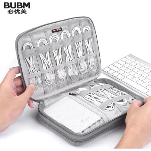 BUBM Digital Storage Bag USB Data Gadgets Cable Organizer Earphone Wire Bag Power Bank HDD Organizer Travel Kit Case Pouch