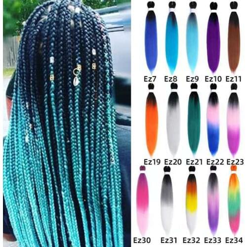 CLong Extensions Hair Pre Stretched Braiding Hair Synthetic Braid Hair Extension Braids 24 Inch 80g Jumbo Fake Braid Red Color