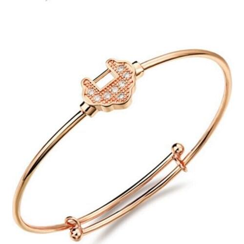 Childrens Jewelry Gold Filled Bracelet Longevity Lock Adjustable Bangle