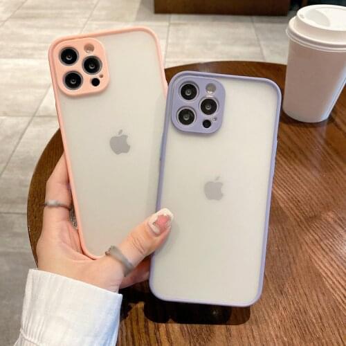 For iPhone 12 Pro Max SE 2020 XS XR X 8 7 Plus Hybrid Clear Hard Case Lens Protection Cover For iPhone 12 Mini 11 Pro Max